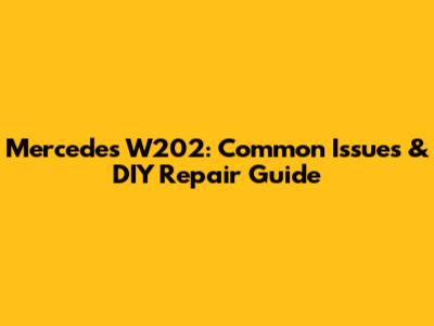 Mercedes W202: Common Issues & DIY Repair Guide