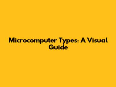 Microcomputer Types: A Visual Guide