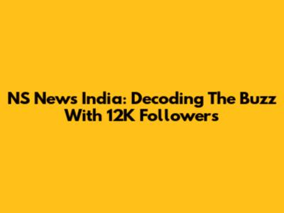 NS News India: Decoding The Buzz With 12K Followers
