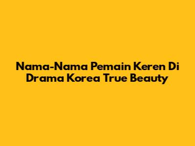 Nama-Nama Pemain Keren Di Drama Korea True Beauty