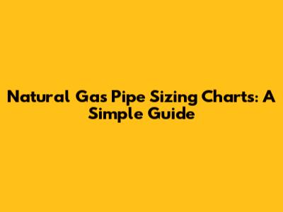 Natural Gas Pipe Sizing Charts: A Simple Guide