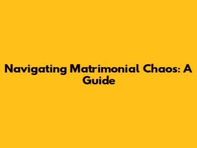 Navigating Matrimonial Chaos: A Guide