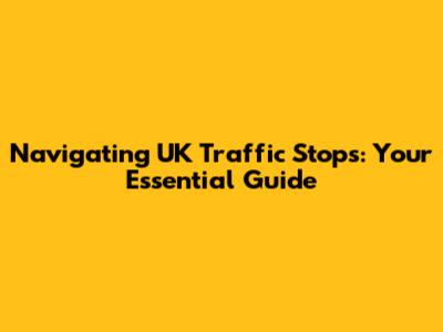 Navigating UK Traffic Stops: Your Essential Guide