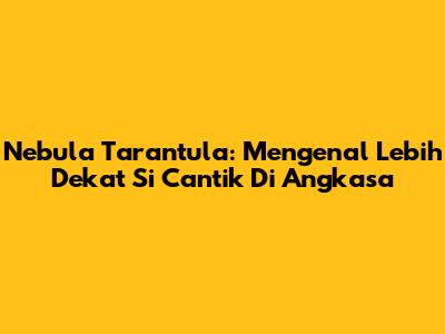 Nebula Tarantula: Mengenal Lebih Dekat Si Cantik Di Angkasa