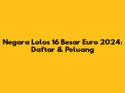 Negara Lolos 16 Besar Euro 2024: Daftar & Peluang
