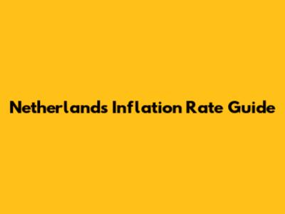 Netherlands Inflation Rate Guide