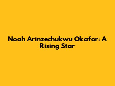 Noah Arinzechukwu Okafor: A Rising Star