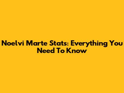 Noelvi Marte Stats: Everything You Need To Know