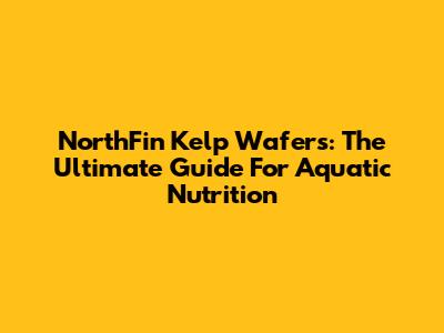 NorthFin Kelp Wafers: The Ultimate Guide For Aquatic Nutrition