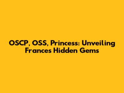 OSCP, OSS, Princess: Unveiling France's Hidden Gems