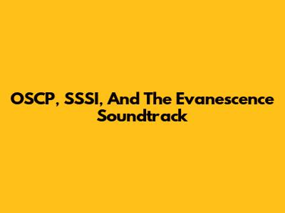 OSCP, SSSI, And The Evanescence Soundtrack