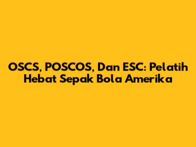 OSCS, POSCOS, Dan ESC: Pelatih Hebat Sepak Bola Amerika