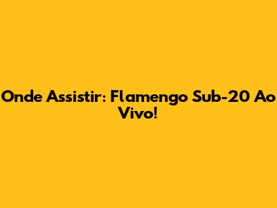 Onde Assistir: Flamengo Sub-20 Ao Vivo!