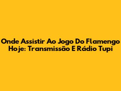 Onde Assistir Ao Jogo Do Flamengo Hoje: Transmissão E Rádio Tupi