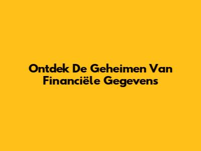 Ontdek De Geheimen Van Financiële Gegevens