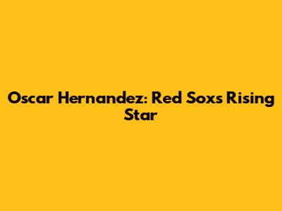 Oscar Hernandez: Red Sox's Rising Star