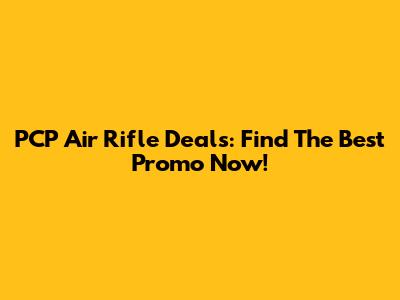 PCP Air Rifle Deals: Find The Best Promo Now!