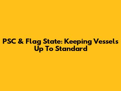 PSC & Flag State: Keeping Vessels Up To Standard