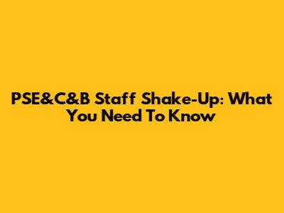 PSE&C&B Staff Shake-Up: What You Need To Know