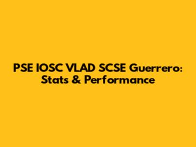 PSE IOSC VLAD SCSE Guerrero: Stats & Performance