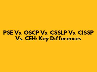 PSE Vs. OSCP Vs. CSSLP Vs. CISSP Vs. CEH: Key Differences
