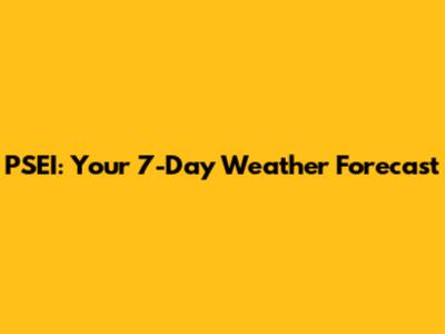 PSEI: Your 7-Day Weather Forecast