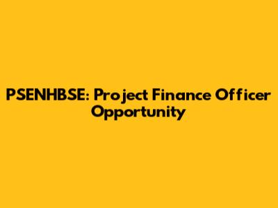 PSENHBSE: Project Finance Officer Opportunity