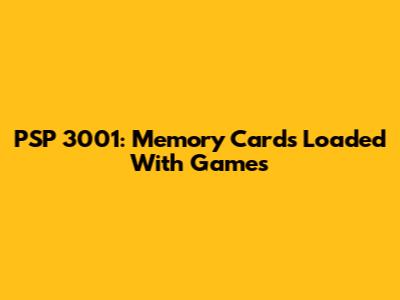 PSP 3001: Memory Cards Loaded With Games