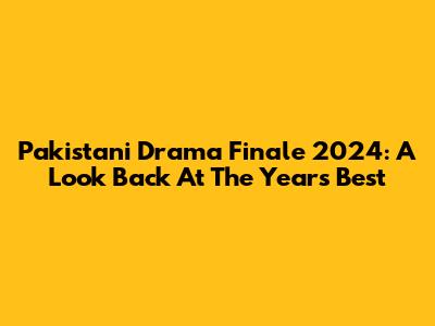 Pakistani Drama Finale 2024: A Look Back At The Year's Best