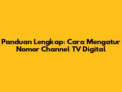 Panduan Lengkap: Cara Mengatur Nomor Channel TV Digital