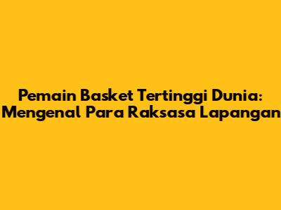 Pemain Basket Tertinggi Dunia: Mengenal Para Raksasa Lapangan