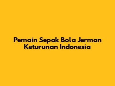 Pemain Sepak Bola Jerman Keturunan Indonesia