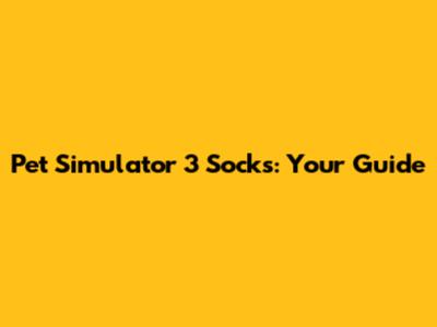 Pet Simulator 3 Socks: Your Guide