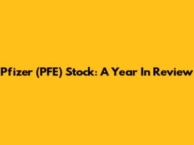 Pfizer (PFE) Stock: A Year In Review