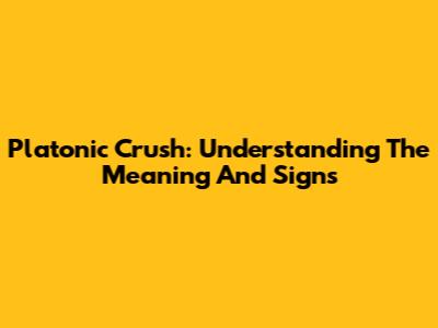 Platonic Crush: Understanding The Meaning And Signs