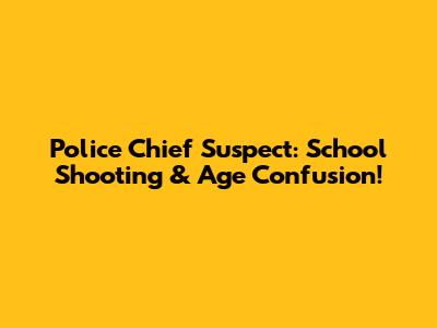 Police Chief Suspect: School Shooting & Age Confusion!