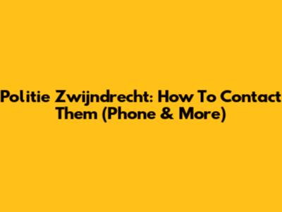 Politie Zwijndrecht: How To Contact Them (Phone & More)