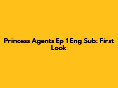 Princess Agents Ep 1 Eng Sub: First Look