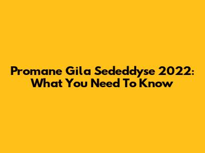 Promane Gila Sededdyse 2022: What You Need To Know