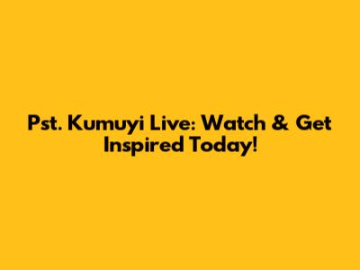 Pst. Kumuyi Live: Watch & Get Inspired Today!
