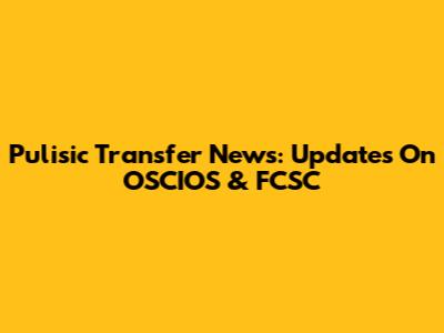 Pulisic Transfer News: Updates On OSCIOS & FCSC