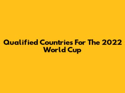 Qualified Countries For The 2022 World Cup