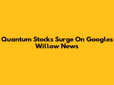 Quantum Stocks Surge On Google's Willow News