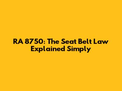 RA 8750: The Seat Belt Law Explained Simply