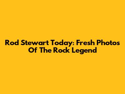 Rod Stewart Today: Fresh Photos Of The Rock Legend
