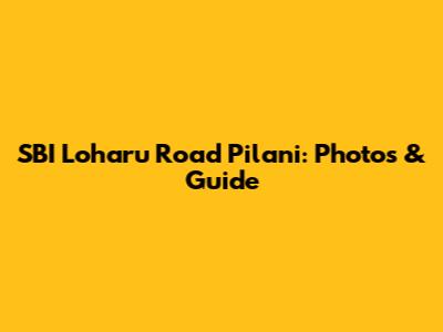 SBI Loharu Road Pilani: Photos & Guide