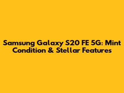 Samsung Galaxy S20 FE 5G: Mint Condition & Stellar Features