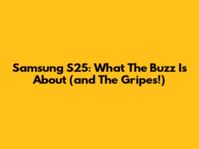 Samsung S25: What The Buzz Is About (and The Gripes!)