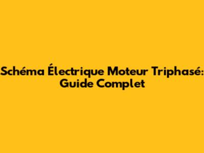 Schéma Électrique Moteur Triphasé: Guide Complet