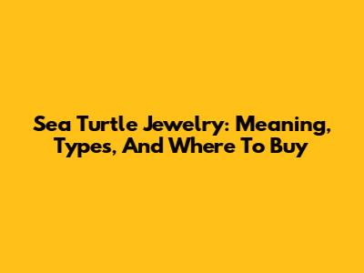 Sea Turtle Jewelry: Meaning, Types, And Where To Buy